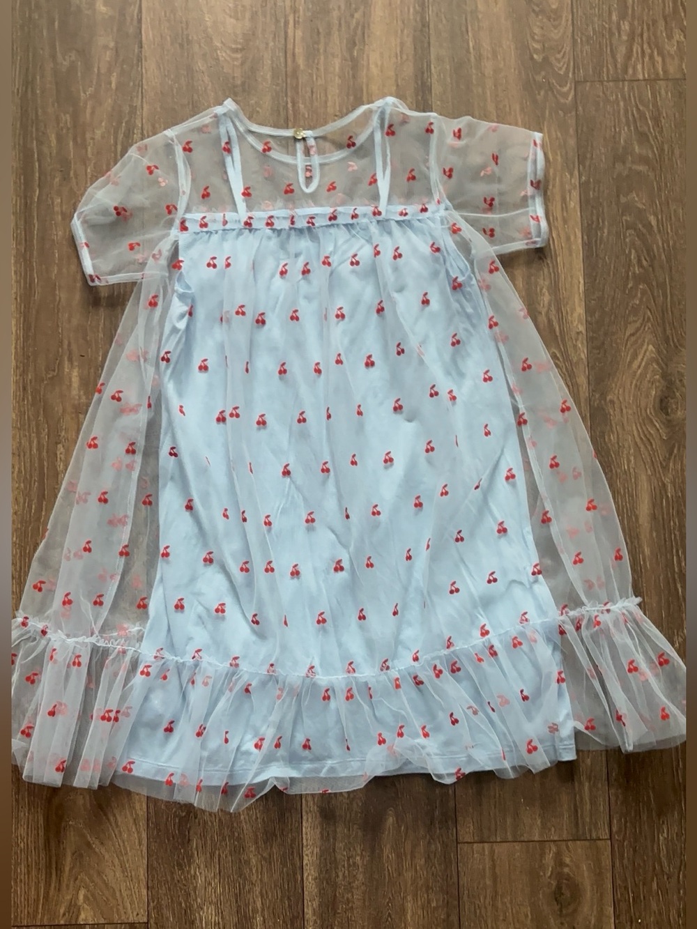 Rockets of Awesome Cherry Tulle Dress for Girls Sz 12 - Picture 7 of 9